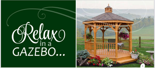 DELUXE OCTAGON GAZEBO WOOD AND VINYL